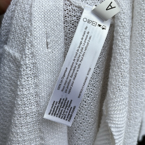 EILEEN FISHER LADIES WHITEN ORGANIC LINEN LONG CARDIGAN-S-GR8T GIFT! - Picture 4 of 6